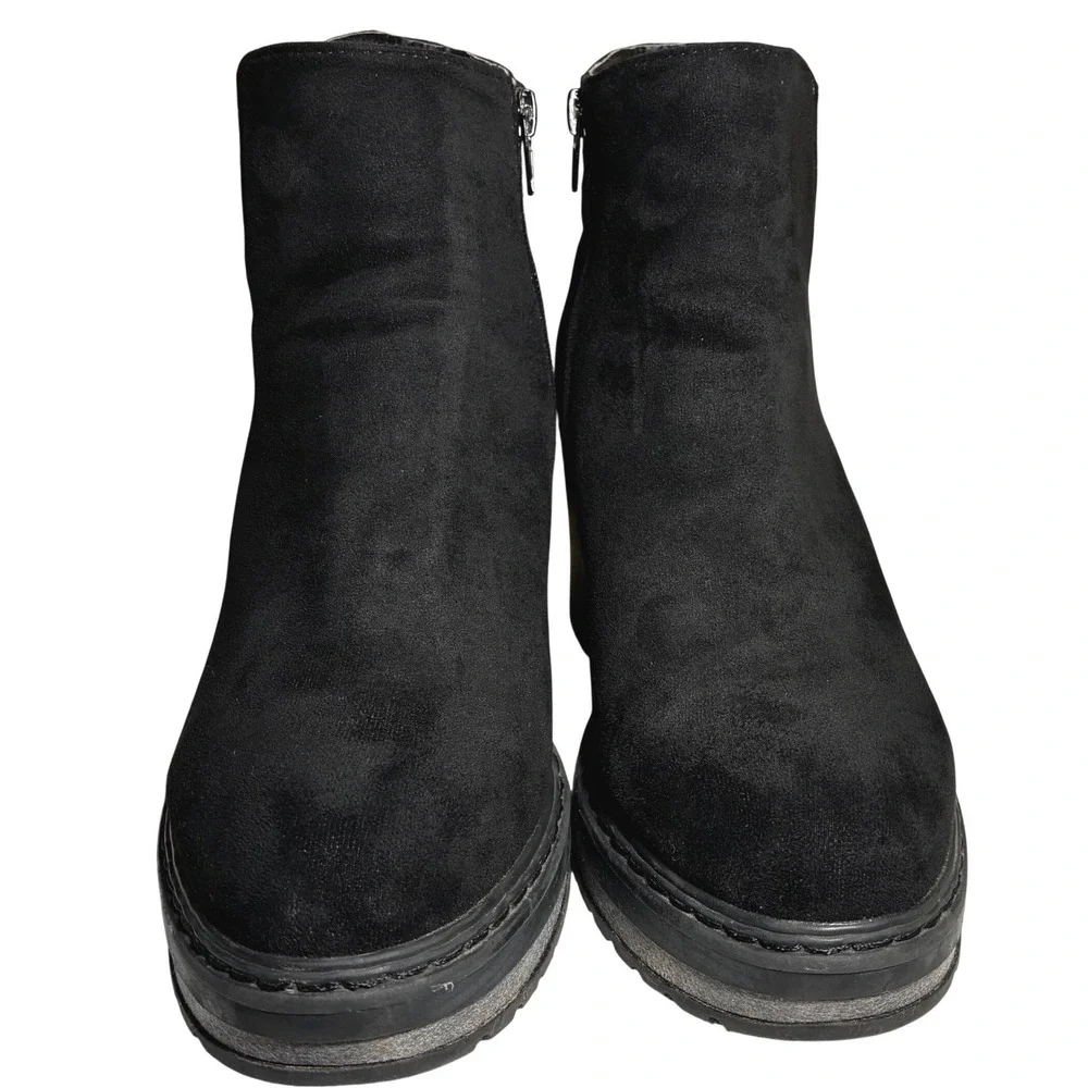Pierre Dumas Platform Chelsea Ankle Boots black‎ Women's Chunky Heel Size 10